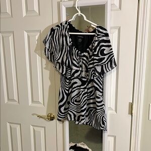Stylish Black and White Zebra Print Top